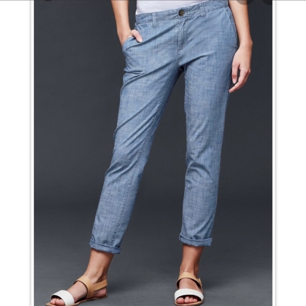 Gap Girlfriend Chino Chambray pants